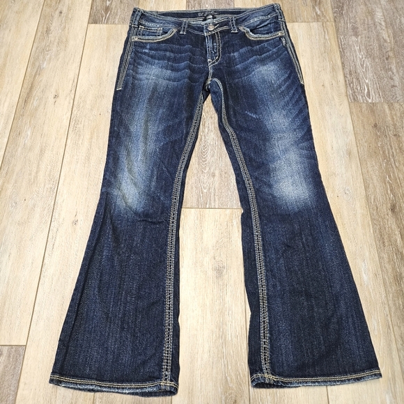 Silver Jeans Other - Silver Suki Surplus Bootcut Dark Wash Denim Embroidered Jeans Men's 34